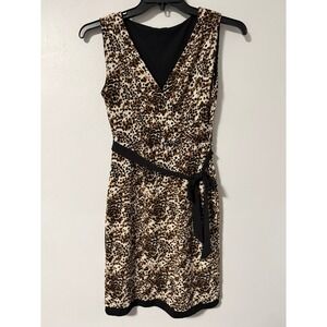 Lemon Tart Reversible Dress Womens Small Leopard Print Solid Black 2-in-1 NWT